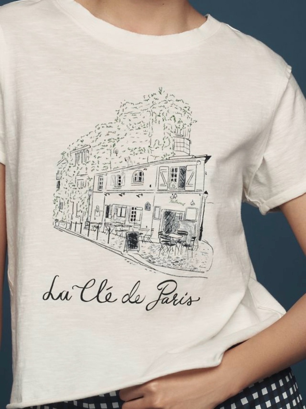 Maeve Cream Graphic 'La Clé de Paris' Short Sleeve Tee